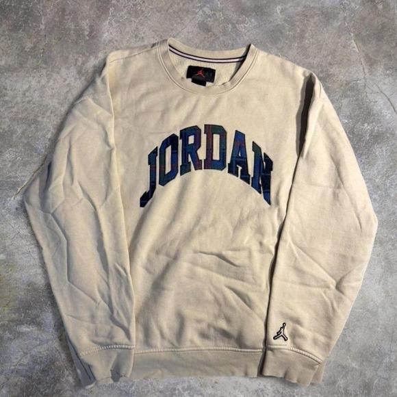 Other - Vintage Jordan Cream Graphic Crewneck Sweatshirt XXL Basketball Streetwear